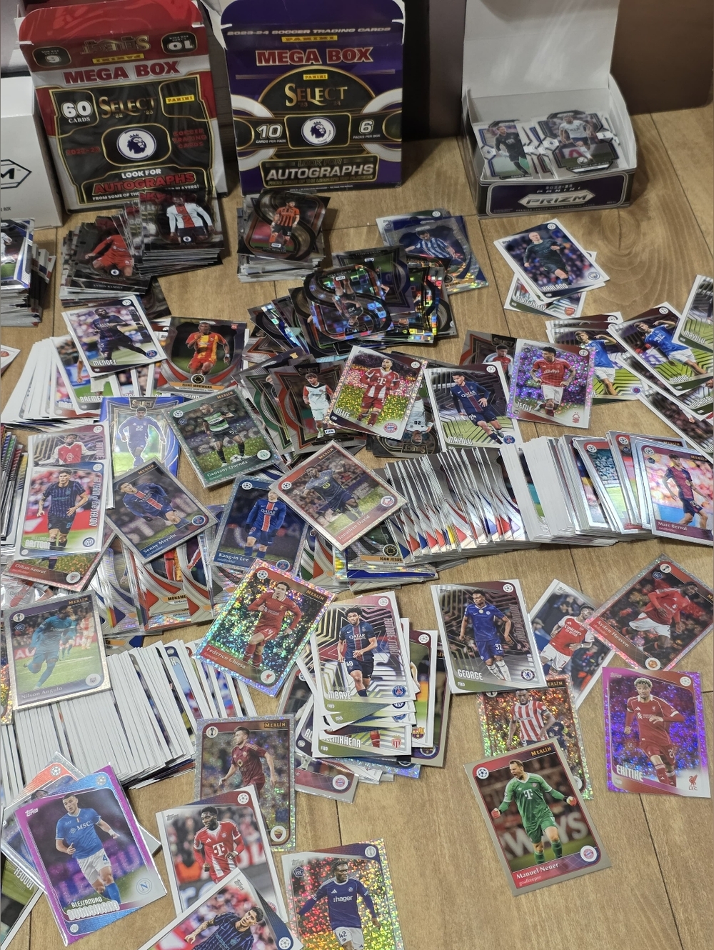 Panini Mega Box Soccer Trading Cards - Red, Blue, Green, Silver